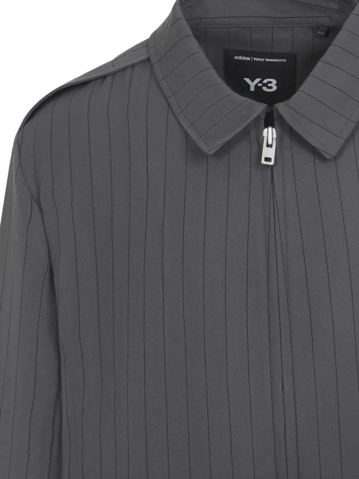 Y-3 ピンストライプオーバーシャツ - グレー - 画像4