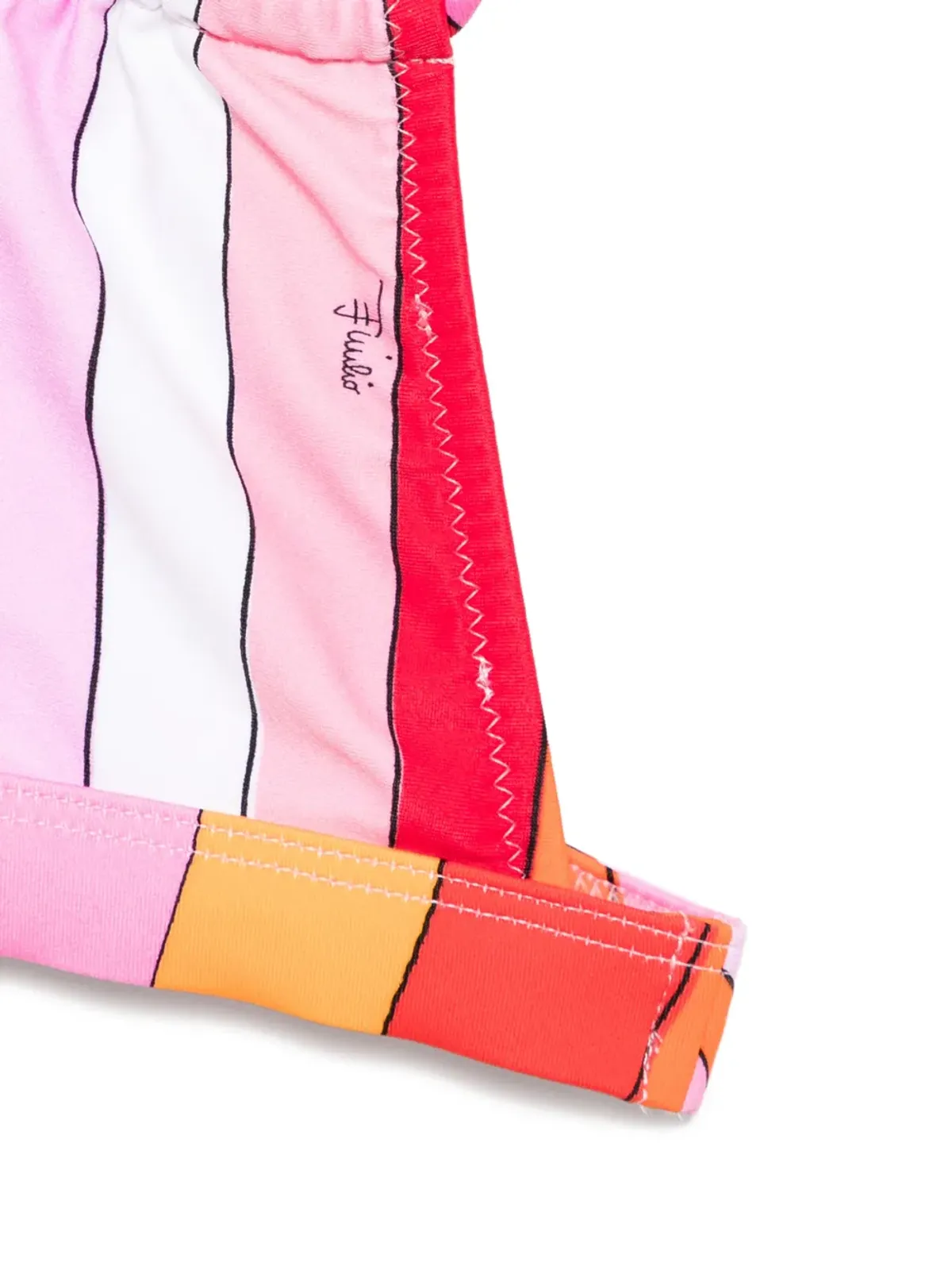 PUCCI Junior ストライプ柄 クロスストラップ ビキニ ピンク - 画像2