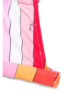 PUCCI Junior ストライプ柄 クロスストラップ ビキニ ピンク - サムネイル2