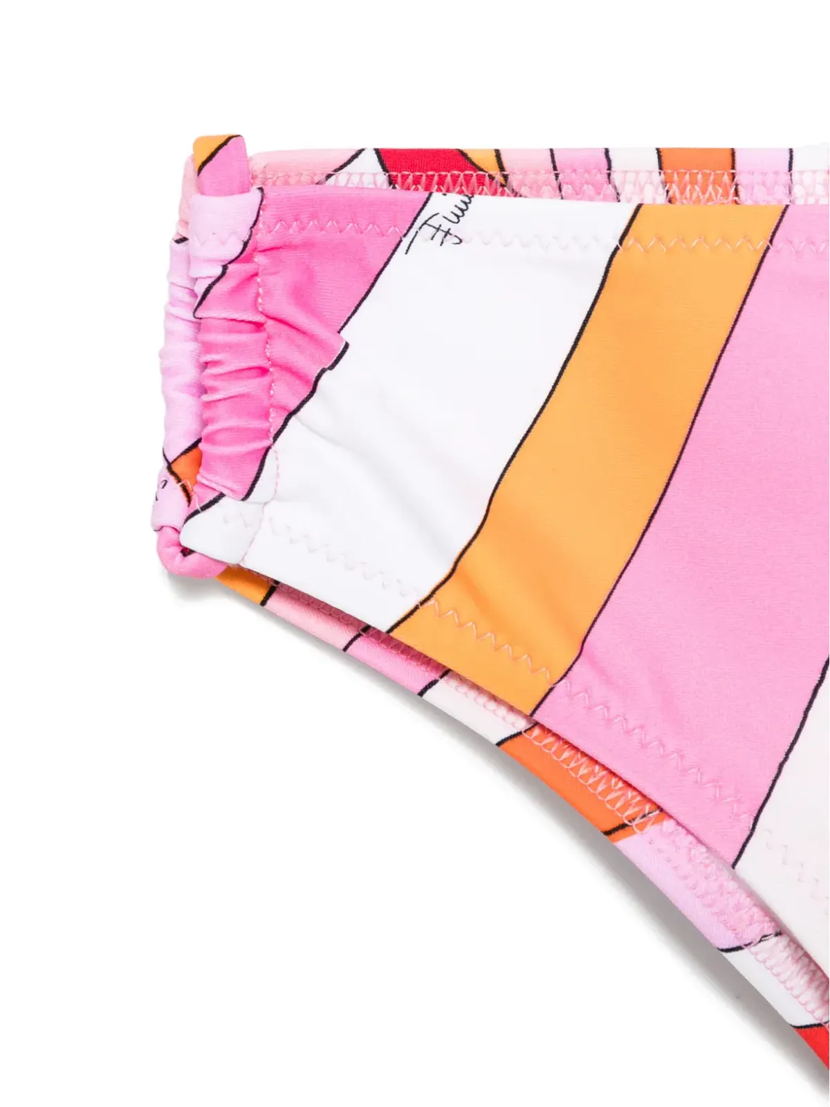 PUCCI Junior ストライプ柄 クロスストラップ ビキニ ピンク - 画像3