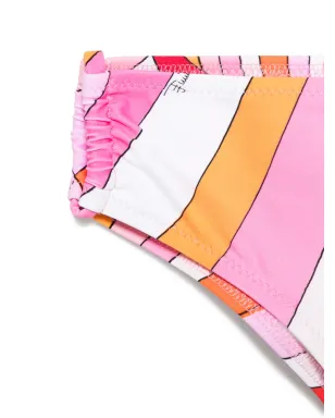PUCCI Junior ストライプ柄 クロスストラップ ビキニ ピンク - サムネイル3