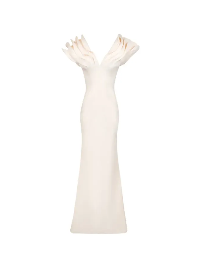Gaby Charbachy Gaby Charbachy フリル付きVネックのガウンの商品画像