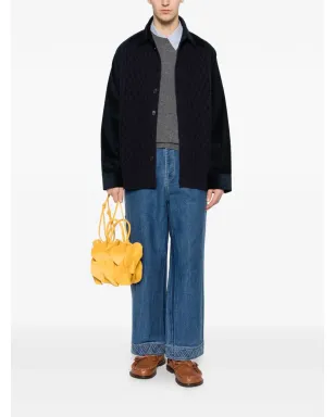 LOEWE コーデュロイ ジャケット ケーブルニット ブルー - サムネイル2