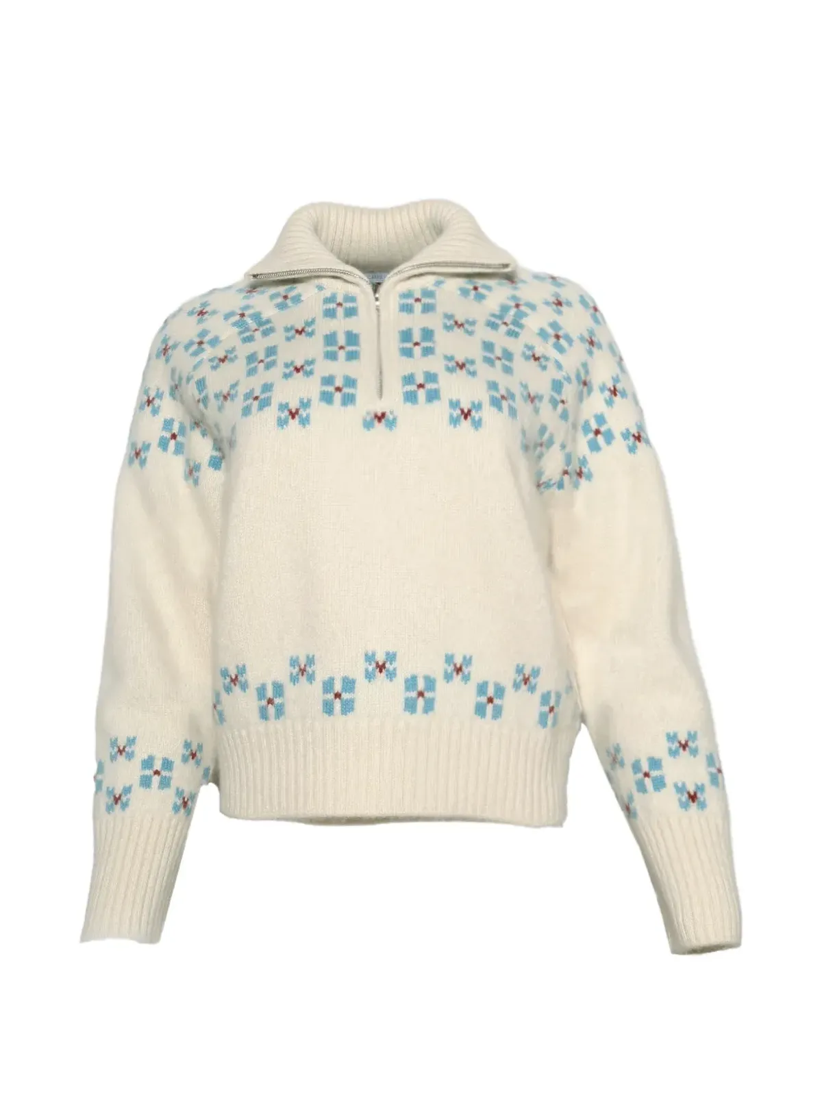 Calle Del Mar フェアアイル柄ジップニット - 画像1