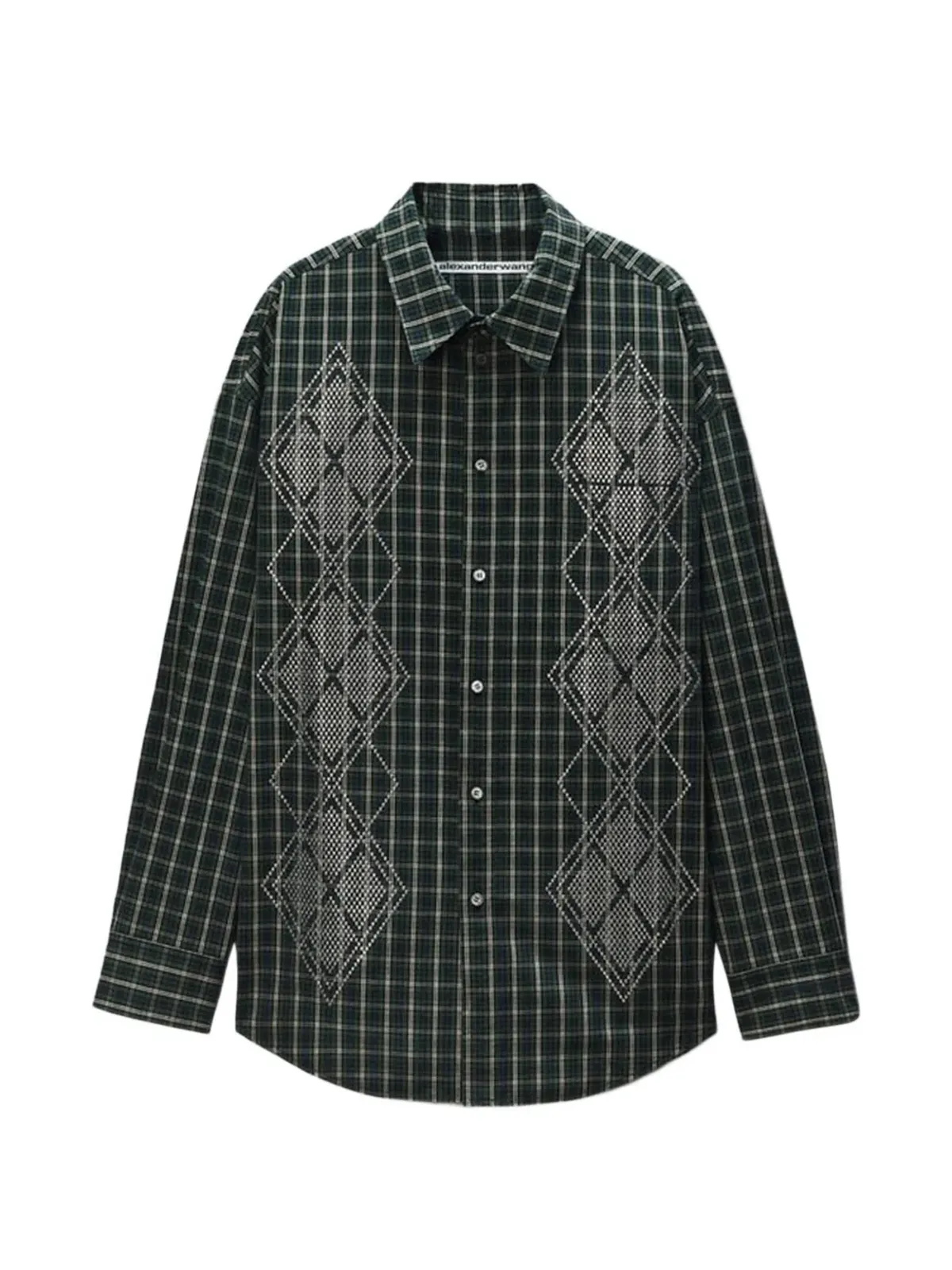 Alexander Wang アーガイル柄 オーバーサイズ シャツ - 画像1
