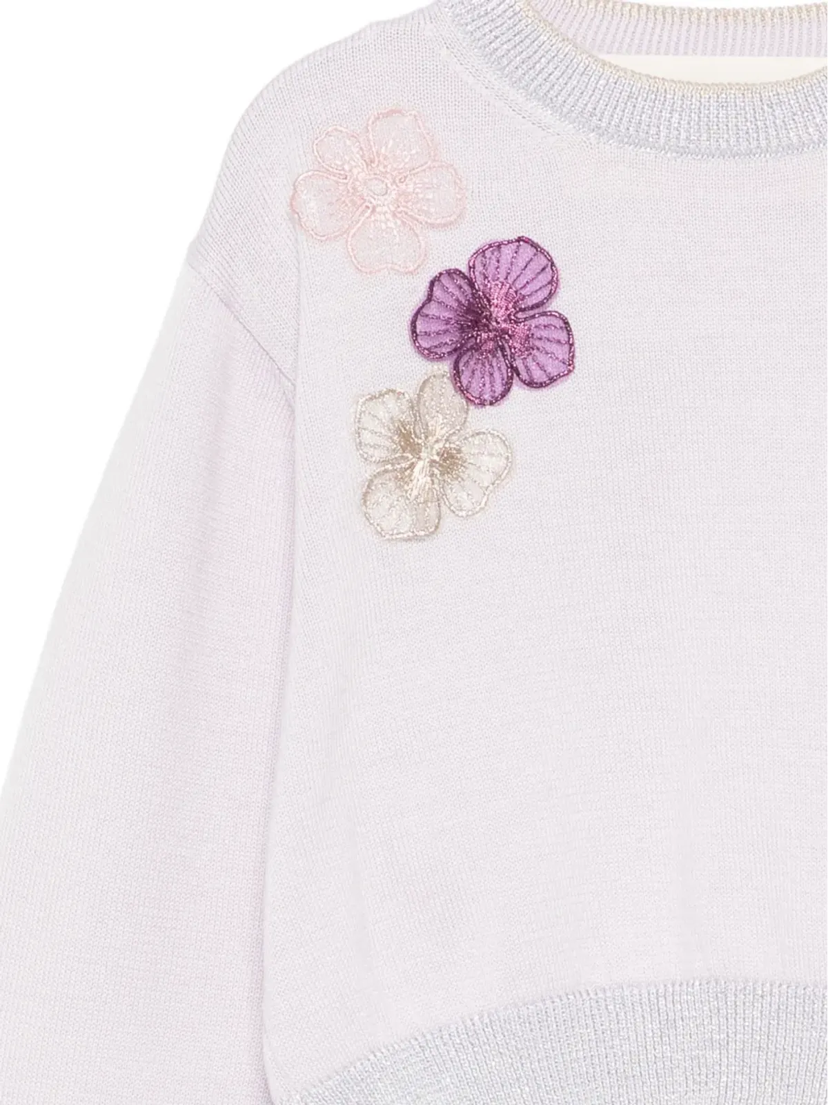 Simonetta 花アップリケセーター - Purple - 画像3