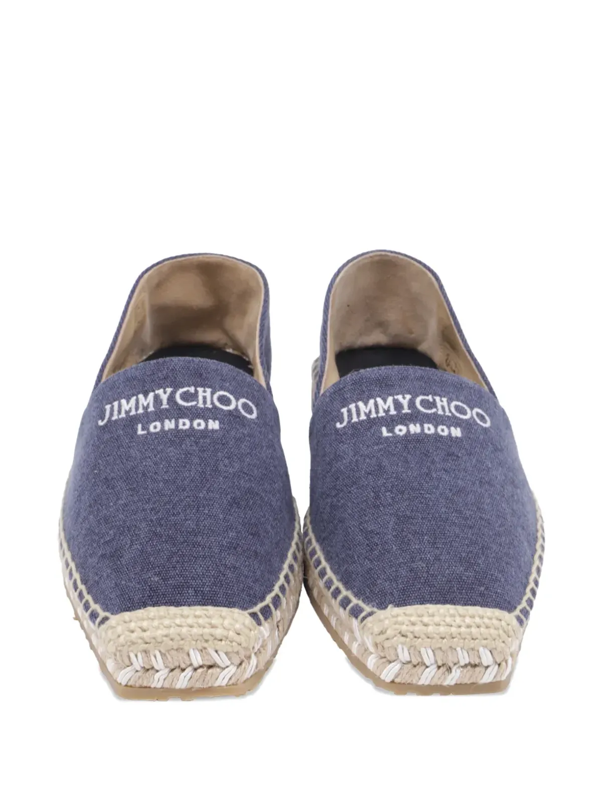 Jimmy Choo ビンテージ ロゴ刺繍エスパドリーユ・フラット ブルー - 画像2