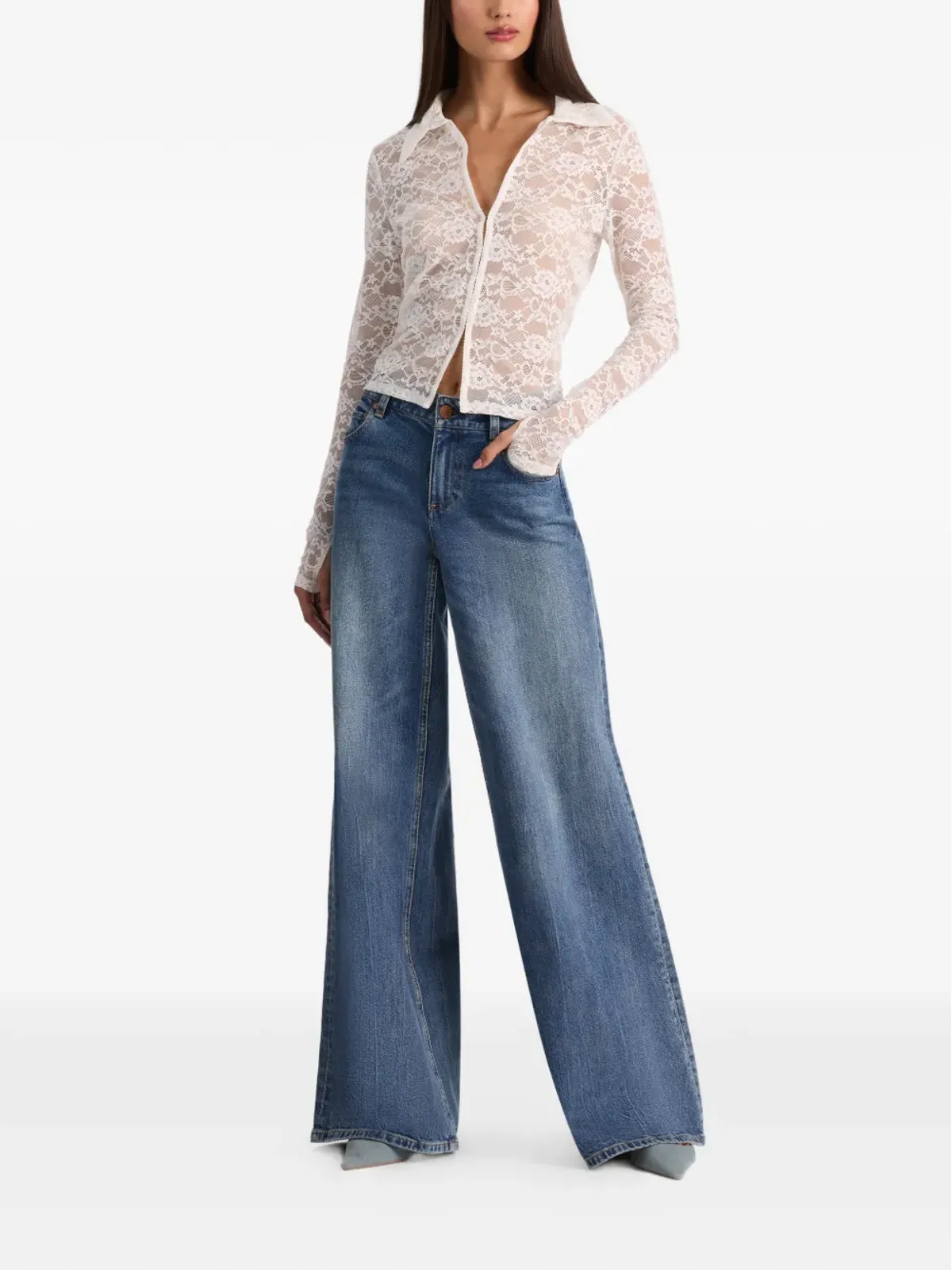 alice + olivia Kara lace button shirt - 画像2