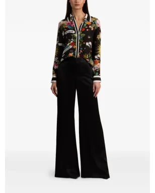 alice + olivia 花柄襟付きシルクシャツ - サムネイル2