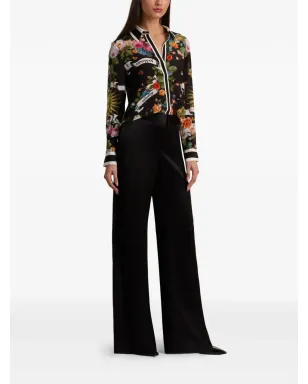 alice + olivia 花柄襟付きシルクシャツ - サムネイル3