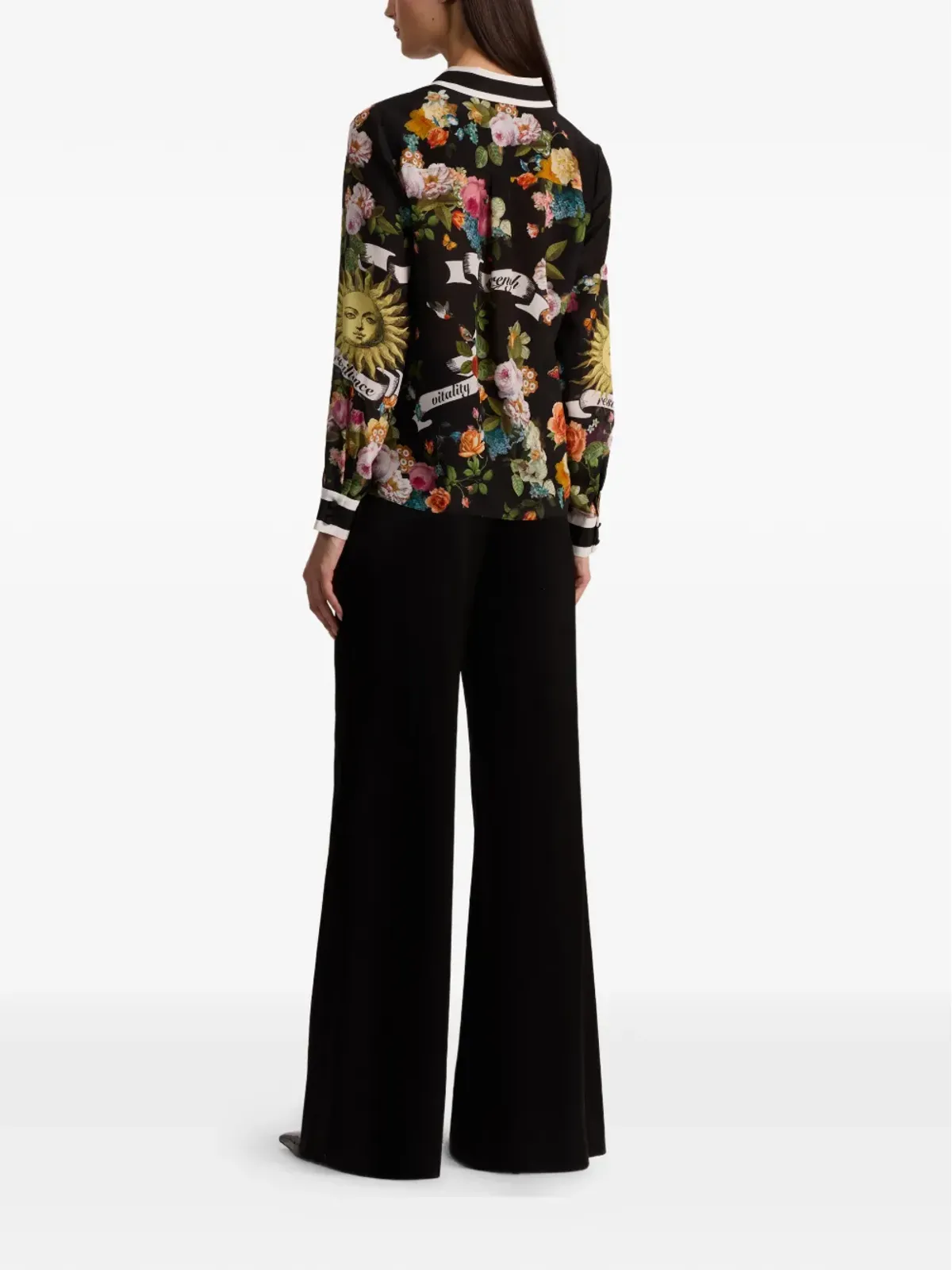 alice + olivia 花柄襟付きシルクシャツ - 画像4
