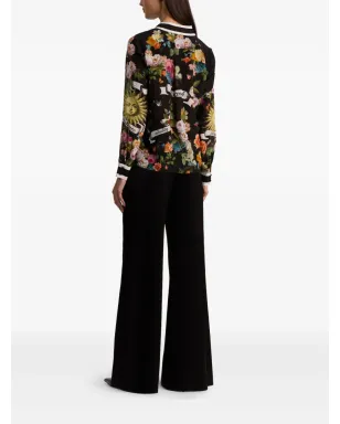 alice + olivia 花柄襟付きシルクシャツ - サムネイル4