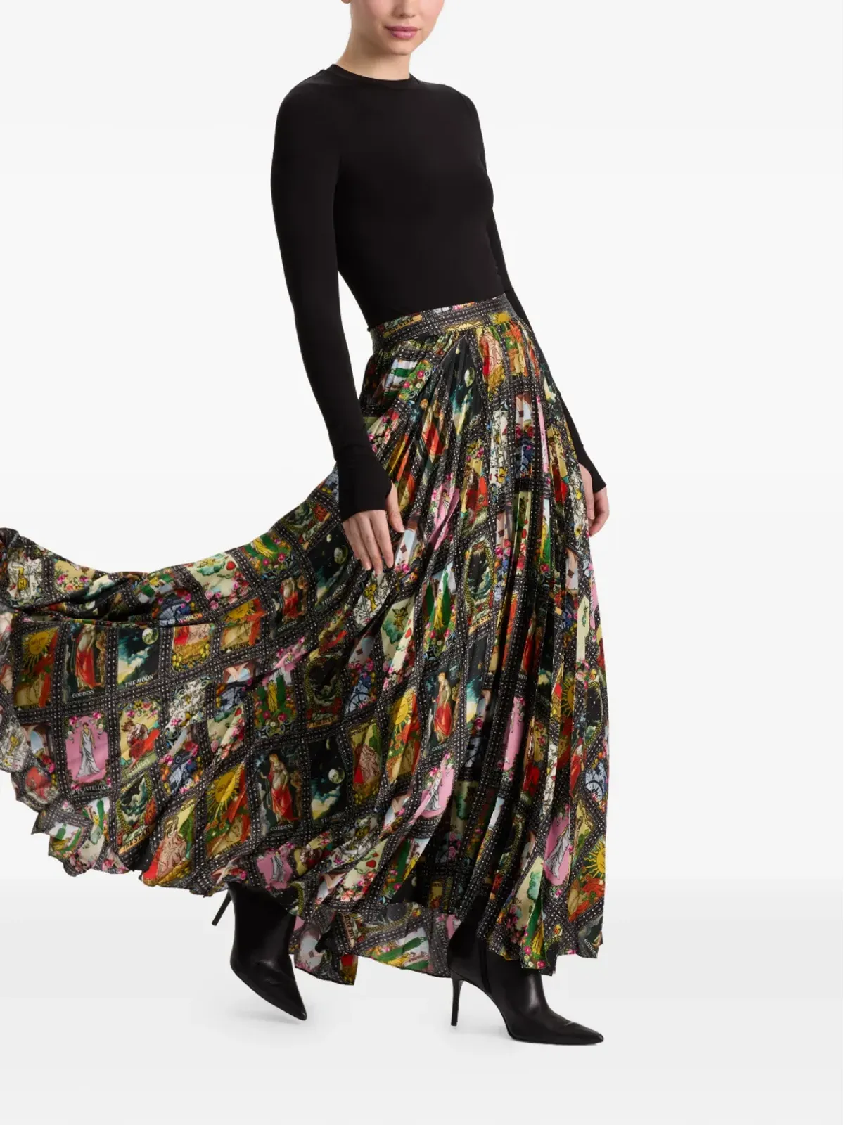alice + olivia Katz プリーツプリント マキシスカート - 画像3