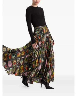 alice + olivia Katz プリーツプリント マキシスカート - サムネイル3