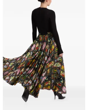 alice + olivia Katz プリーツプリント マキシスカート - サムネイル4