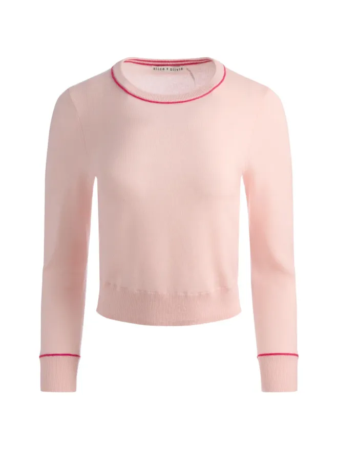 Alice + Olivia alice + olivia Coralann ティッピング クルーネック セーターの商品画像