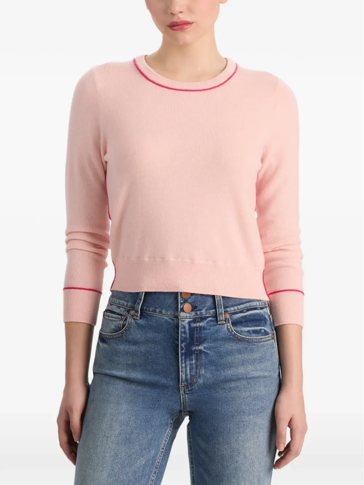 alice + olivia Coralann ティッピング クルーネック セーター - 画像5