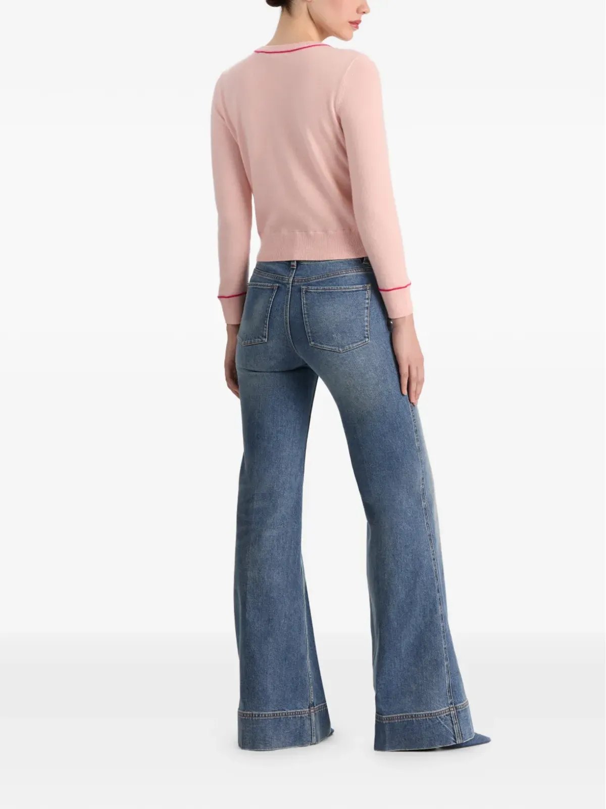 alice + olivia Coralann ティッピング クルーネック セーター - 画像4