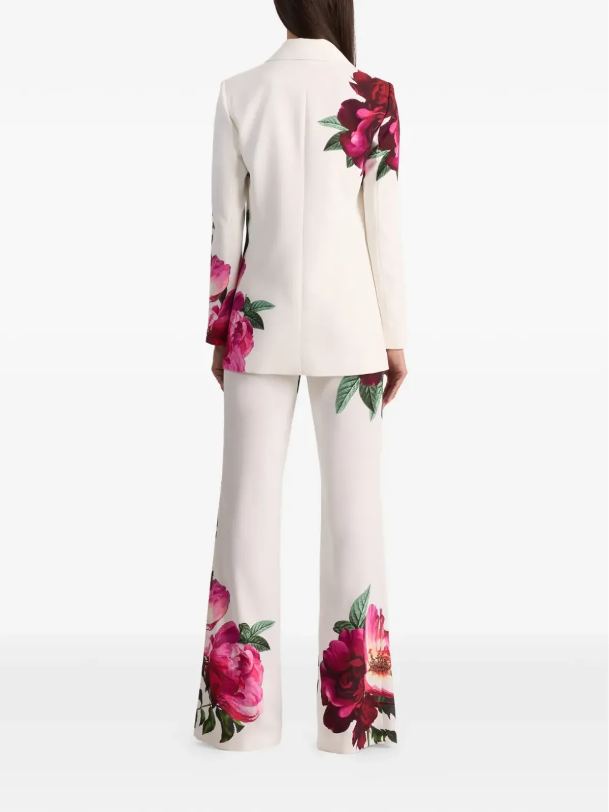 alice + olivia Denny Boyfriend ノッチカラー花柄ブレザー（ホワイト） - 画像4