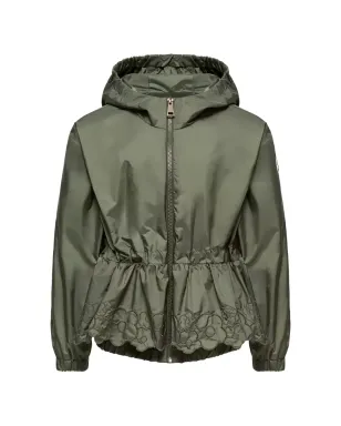 Moncler Enfant Manolya embroidered-flowers hooded rain jacket - Green - サムネイル1