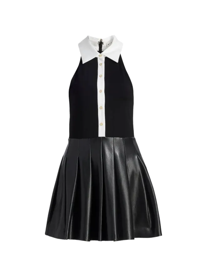 Alice + Olivia alice + olivia 襟付きプリーツミニドレスの商品画像