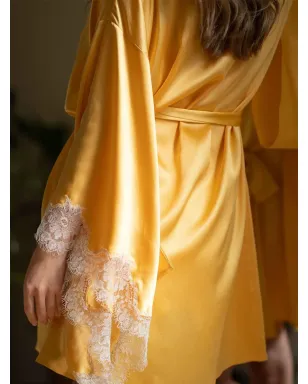 Gilda & Pearl レーストリム シルクローブ - サムネイル3