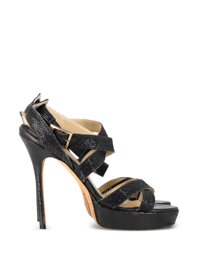 Jimmy Choo Pre-Owned Jimmy Choo Pre-Owned グリッター付きプラットフォームサンダルの商品画像