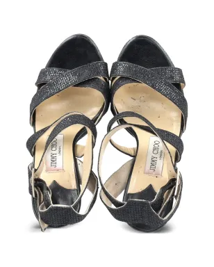 Jimmy Choo Pre-Owned グリッター付きプラットフォームサンダル - サムネイル5