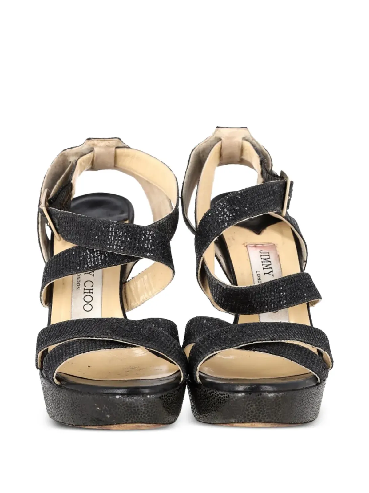 Jimmy Choo Pre-Owned グリッター付きプラットフォームサンダル - 画像3