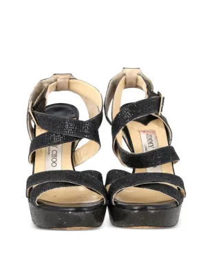 Jimmy Choo Pre-Owned グリッター付きプラットフォームサンダル - サムネイル3