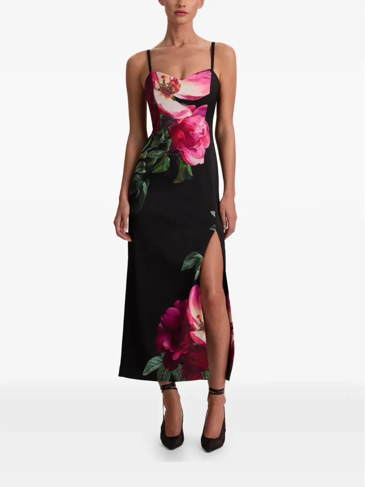 alice + olivia ニナ スウィートハート花柄ミディドレス - 画像2
