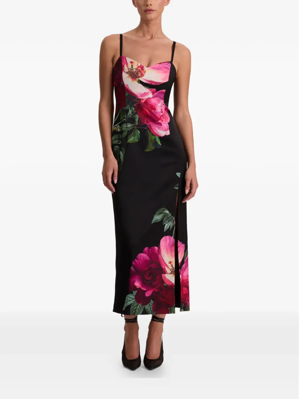 alice + olivia ニナ スウィートハート花柄ミディドレス - 画像3