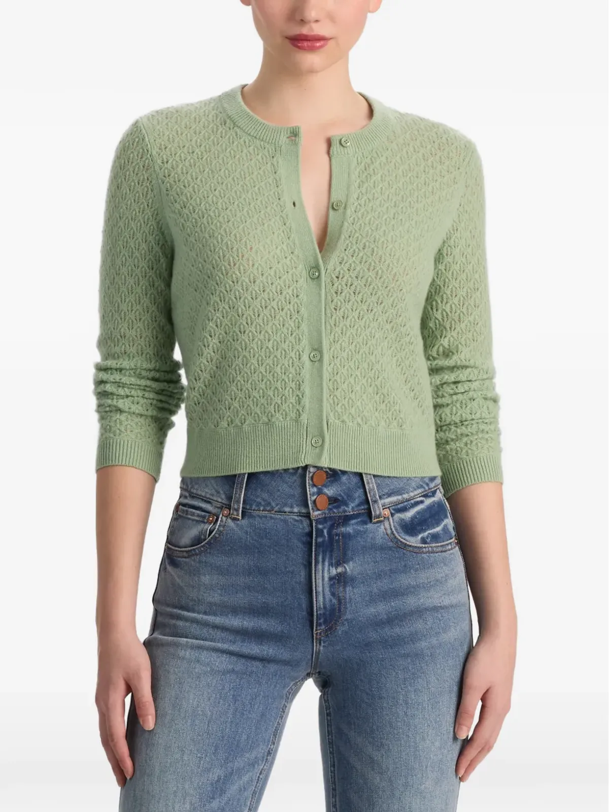 alice + olivia Dollie pointelle cardigan - 画像5
