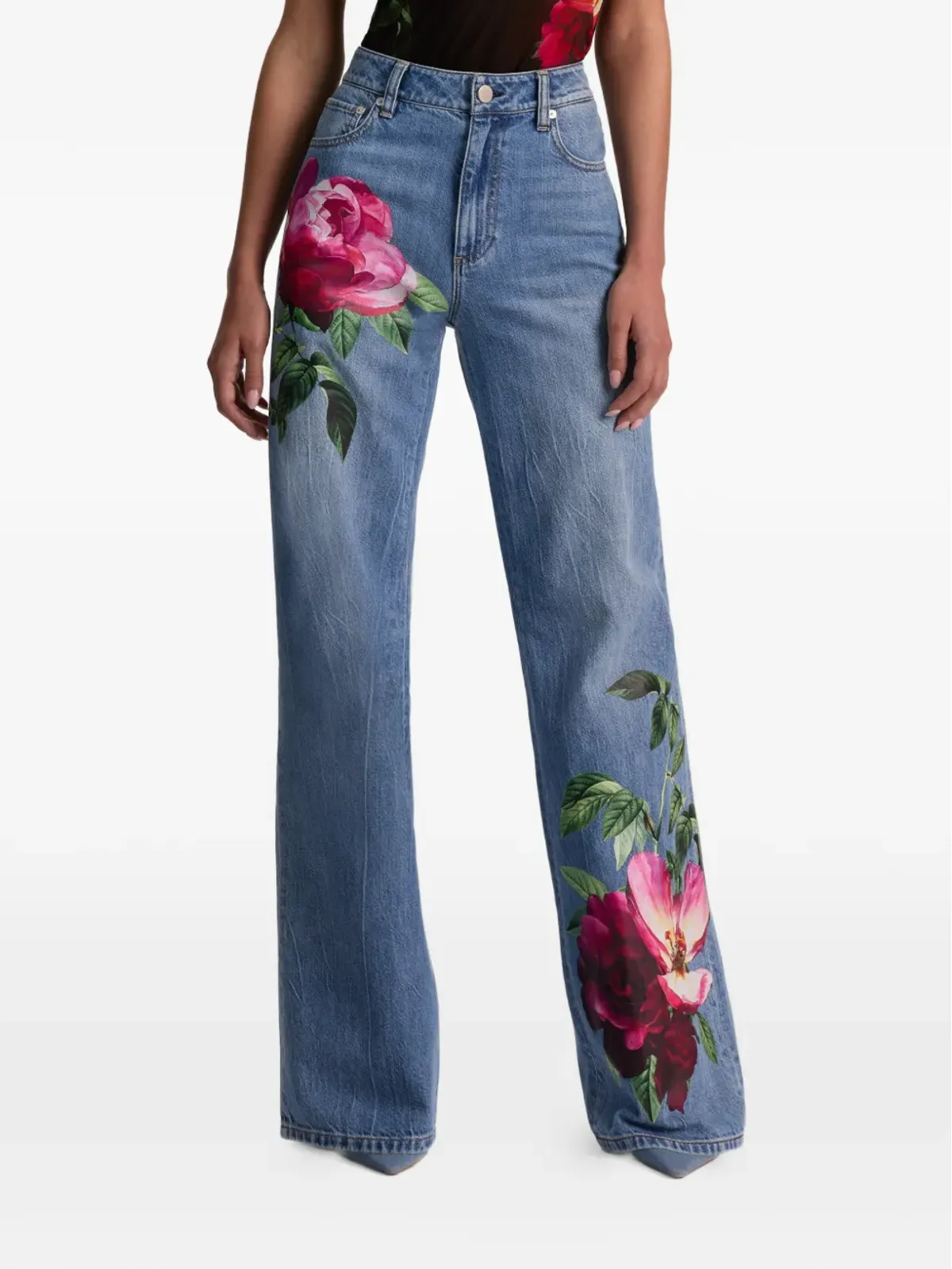 alice + olivia シックな花柄フルレングスジーンズ - ブルー - 画像5
