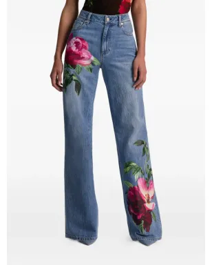 alice + olivia シックな花柄フルレングスジーンズ - ブルー - サムネイル5