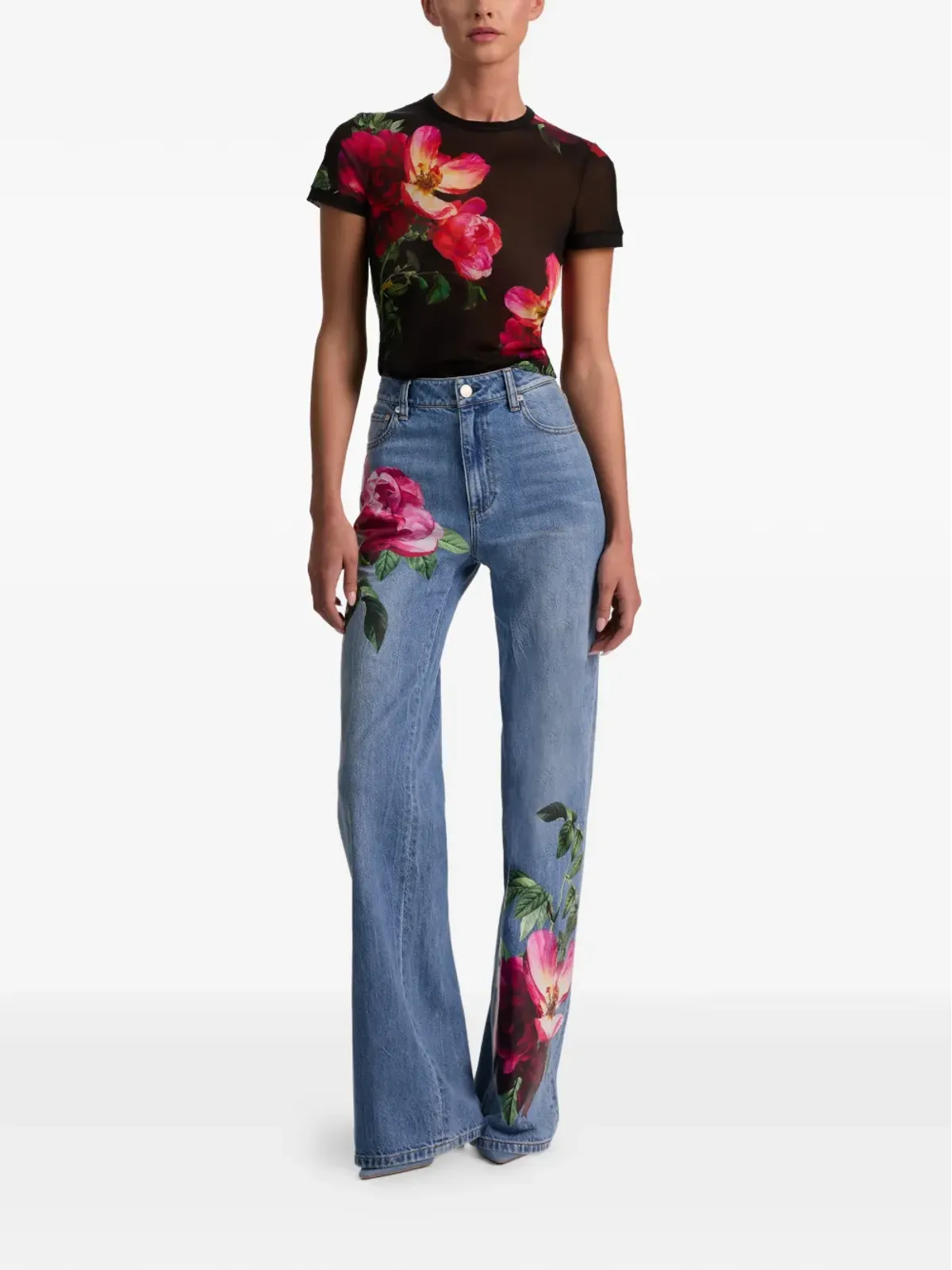 alice + olivia シックな花柄フルレングスジーンズ - ブルー - 画像2
