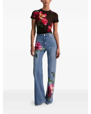 alice + olivia シックな花柄フルレングスジーンズ - ブルー - サムネイル2