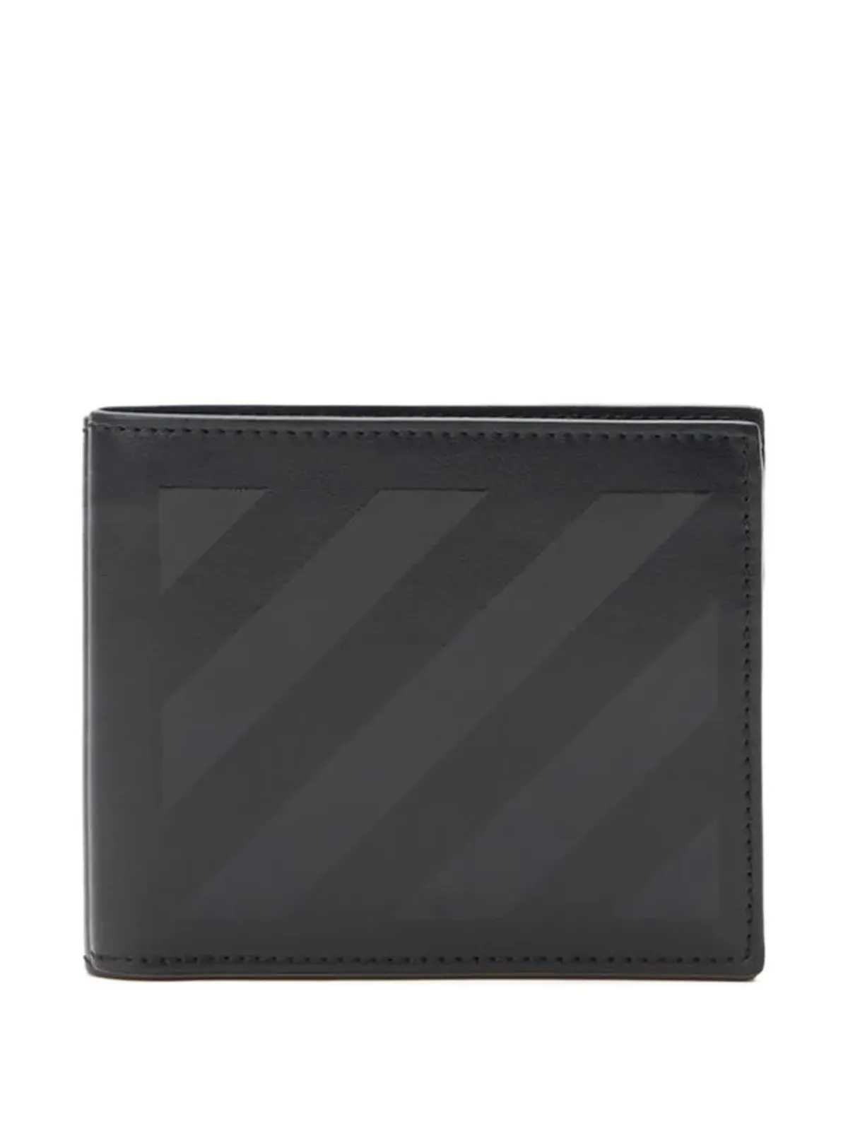 Off-White ダイアゴナルストライプ二つ折りレザーウォレット - 画像1