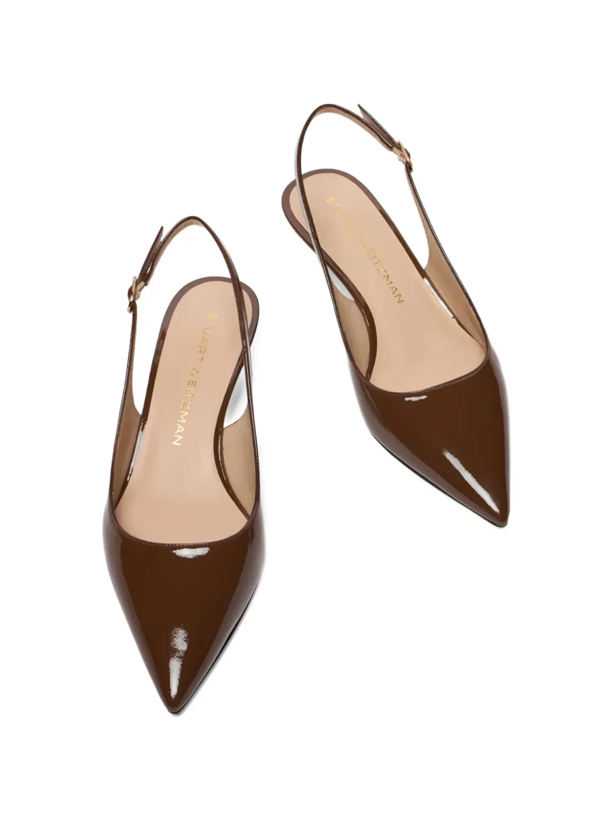 Stuart Weitzman Stuart Sculpt pointed sling-back pumps - Brown - 画像3
