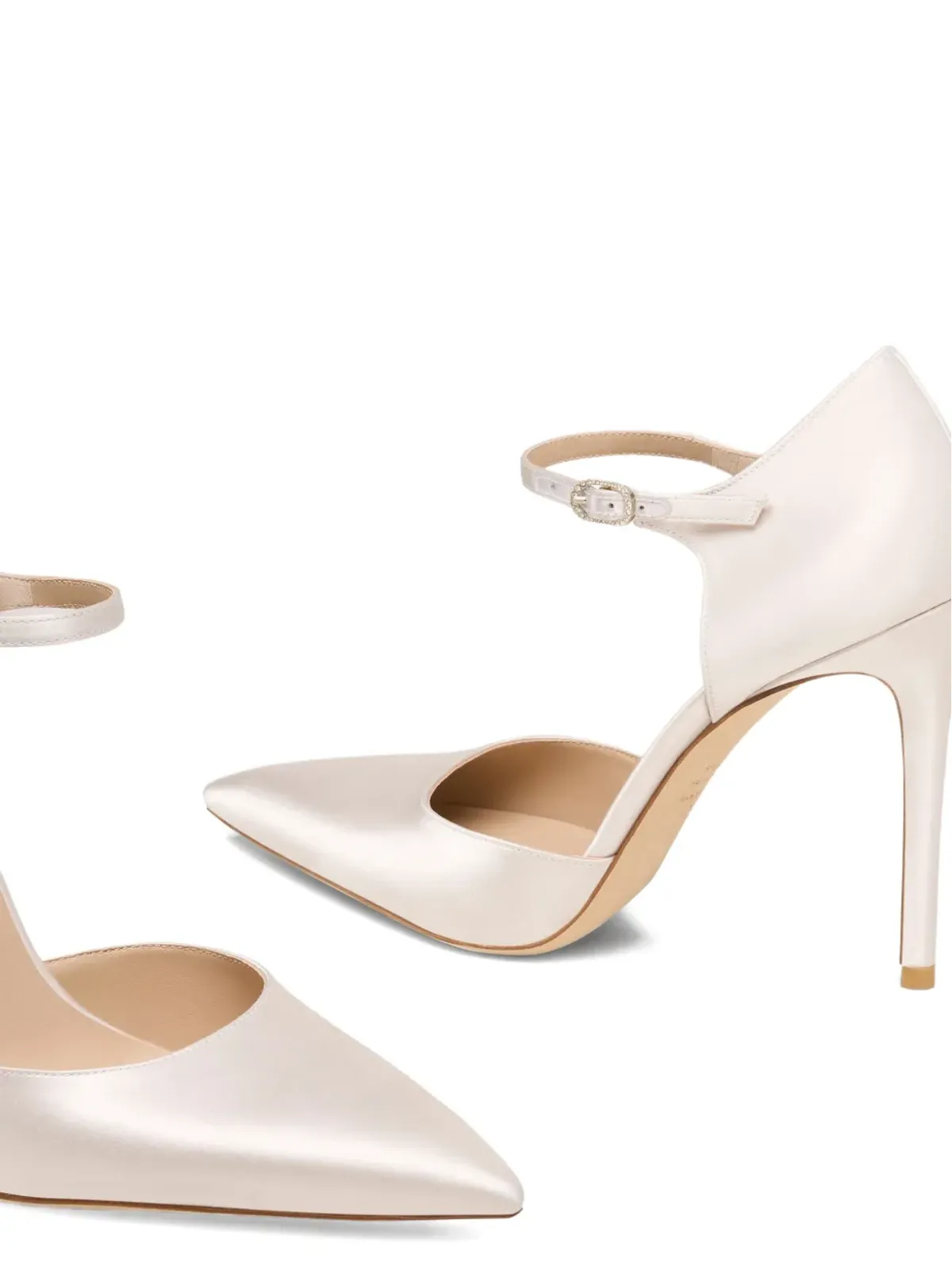 Stuart Weitzman クリスタル装飾アンクルストラップパンプス - 画像4