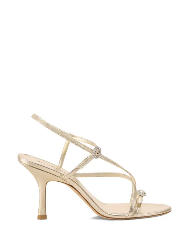 Stuart Weitzman Stuart Weitzman ケンジントン ストラッピー クリスタル付きヒールサンダル（ゴールド）の商品画像