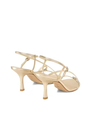 Stuart Weitzman ケンジントン ストラッピー クリスタル付きヒールサンダル（ゴールド） - サムネイル3