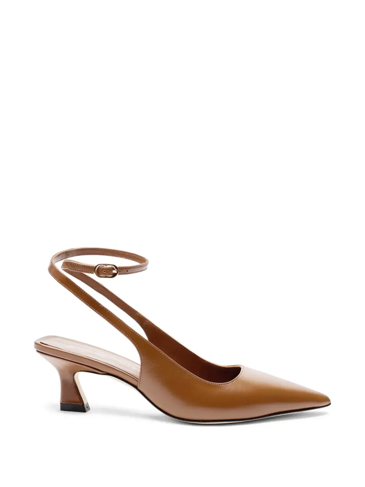Stuart Weitzman ヴィニー50スクエアドストラップパンプス - ブラウン - 画像1