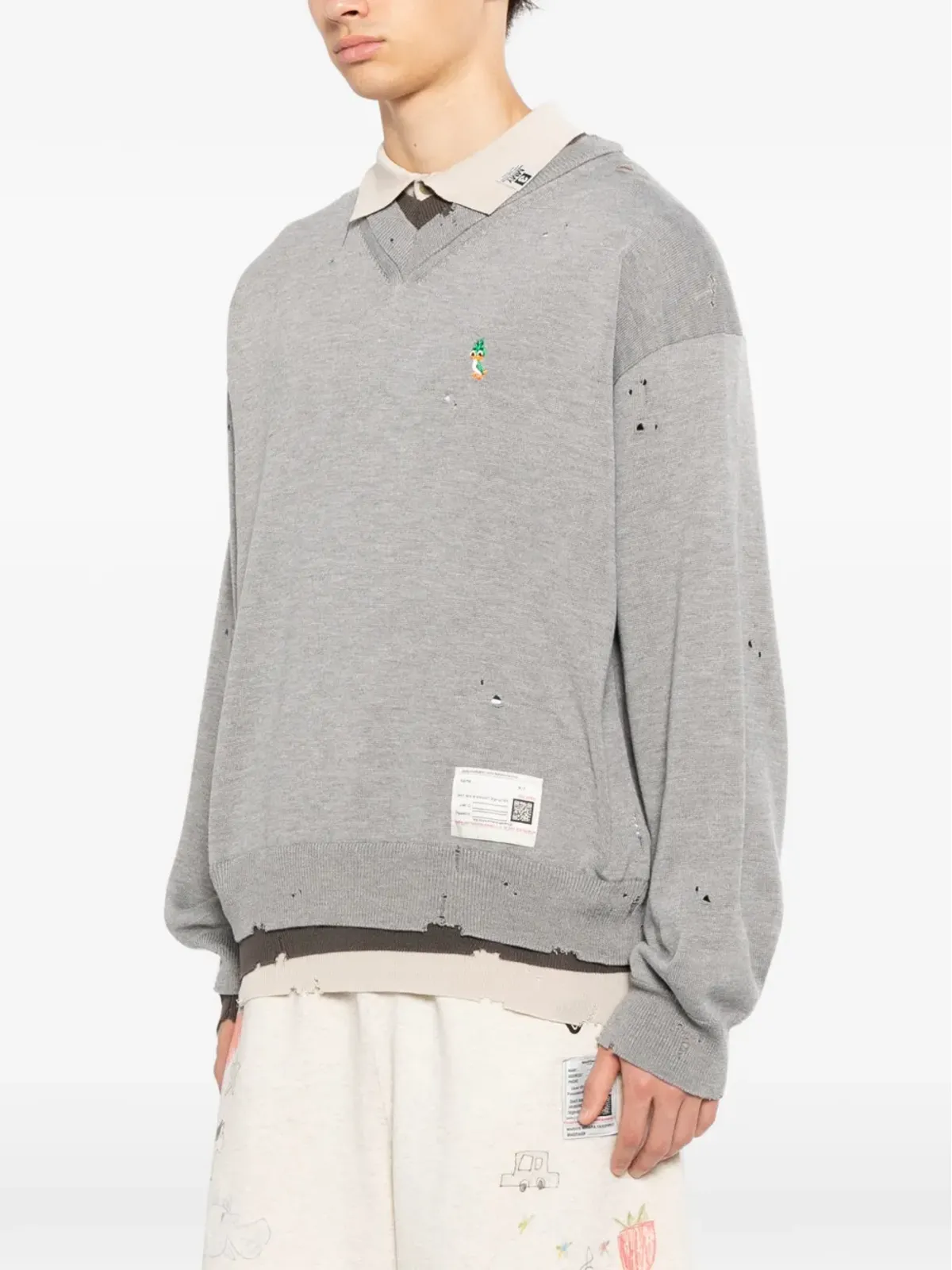 Maison MIHARA YASUHIRO ディストレスド スウェットシャツ - 画像3