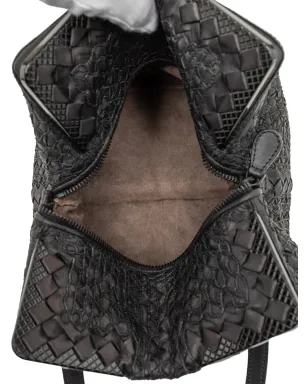 Bottega Veneta Pre-Owned ナッパ・イントレッチャート スクエア ハンドバッグ - ブラック - サムネイル5