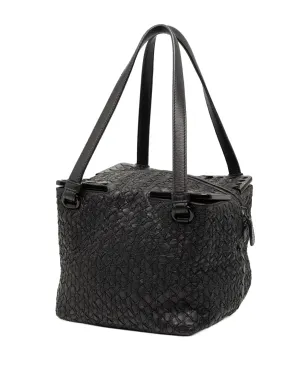 Bottega Veneta Pre-Owned ナッパ・イントレッチャート スクエア ハンドバッグ - ブラック - サムネイル3
