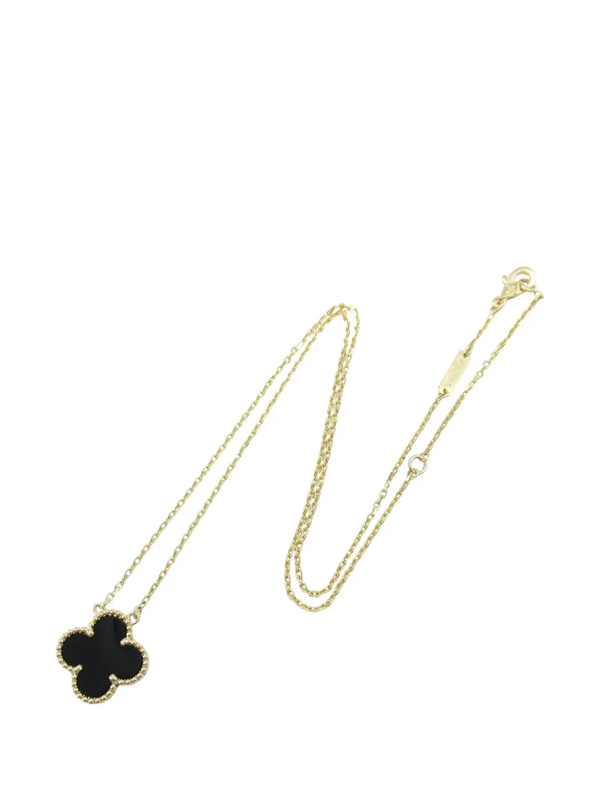 Van Cleef & Arpels ビンテージ アルハンブラ ペンダント ネックレス（18K イエローゴールド×オニキス、ブラック） - 画像1