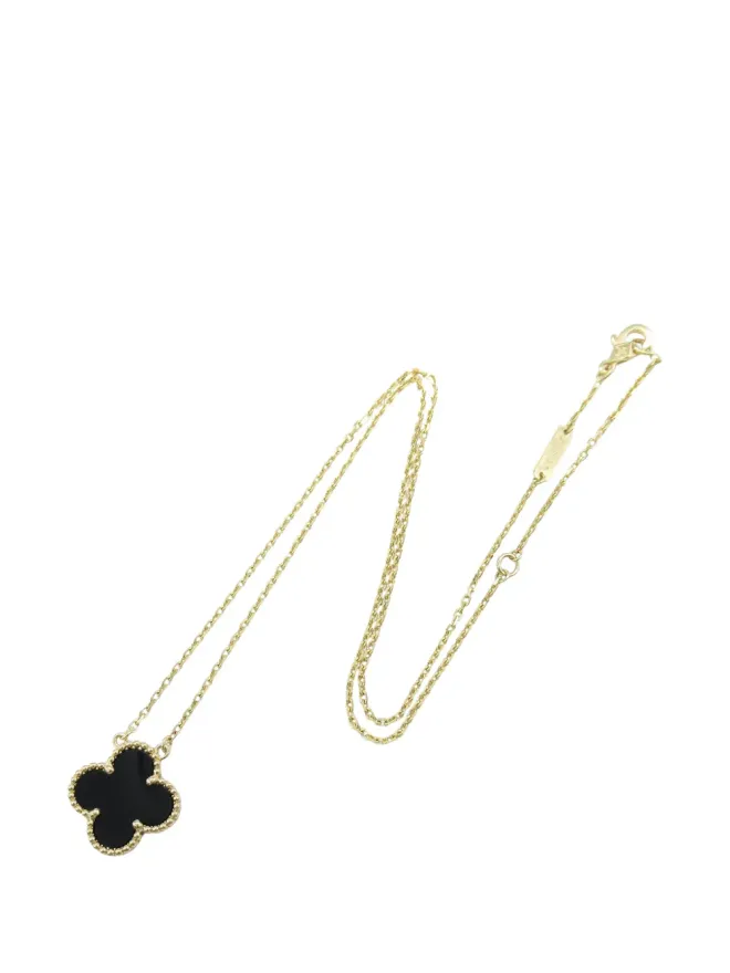 Van Cleef & Arpels Pre-Owned Van Cleef & Arpels ビンテージ アルハンブラ ペンダント ネックレス（18K イエローゴールド×オニキス、ブラック）の商品画像