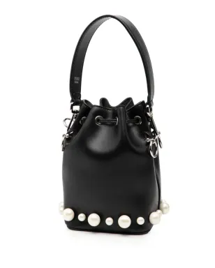 Fendi ビンテージ ミニ レザー パール Mon Tresor バケットバッグ/サッチェル - ブラック - サムネイル3