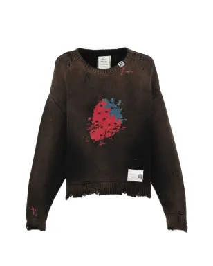 Maison MIHARA YASUHIRO distressed graphic jumper - Brown - サムネイル1